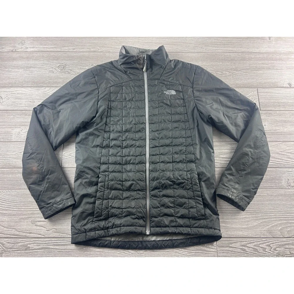The North Face Mens ThermoBall Hybrid Insulated Jacket Black Small S/P Full Zip